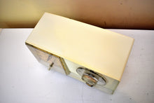 Load image into Gallery viewer, Ivory White Vintage 1962 General Electric Model C-403A AM Vacuum Tube Clock Radio Sounds Great!