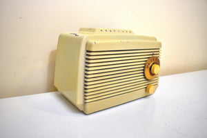Bisque Ivory 1954 Sylvania Model 510-H AM Vacuum Tube Radio Sleeper Looks! Little Blaster!
