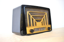 画像をギャラリービューアに読み込む, Deco Black and Gold Beauty 1950 Westinghouse Model H321T5 Vacuum Tube AM Radio Sounds Great Excellent Plus Condition!