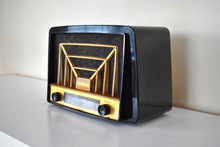 Load image into Gallery viewer, Deco Black and Gold Beauty 1950 Westinghouse Model H321T5 Vacuum Tube AM Radio Sounds Great Excellent Plus Condition!