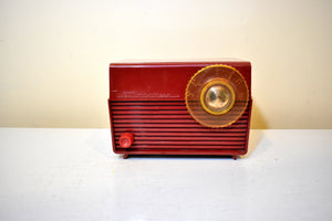 Bluetooth Ready To Go - Little Red 1953 Westinghouse Model H-380T5 Vacuum Tube AM Radio Big Sound!