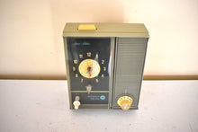 Load image into Gallery viewer, Aspen Green 1968 Westinghouse Model RLA-1111A Solid State Transistor AM Clock Radio Excellent Condition and Great Sounding!