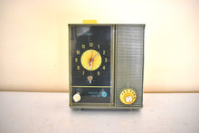 Load image into Gallery viewer, Aspen Green 1968 Westinghouse Model RLA-1111A Solid State Transistor AM Clock Radio Excellent Condition and Great Sounding!