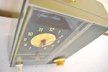 Load image into Gallery viewer, Aspen Green 1968 Westinghouse Model RLA-1111A Solid State Transistor AM Clock Radio Excellent Condition and Great Sounding!