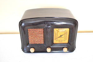 Walnut Brown Bakelite 1936 Westinghouse Model WR-120 Vacuum Tube AM Shortwave Radio Works Great! Excellent Plus Condition!