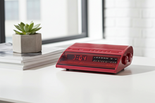 Load image into Gallery viewer, Cranberry Red Sonic Model CRX-7R AM FM Digital Alarm Clock Radio! Excellent Condition!