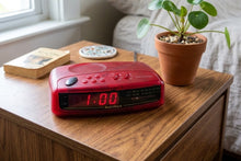 Load image into Gallery viewer, Candy Apple Red Radio Shack Model 12-8633 AM FM Digital Alarm Clock Radio! Excellent Condition!