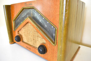 Green Wood 1946 Zenith Model 6D029G Consoltone 真空管 AM ラジオ 素晴らしい状態です!レアカラー！