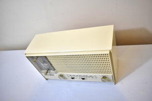 Bluetooth Ready To Go - Linen Ivory 1965 Zenith Model A-402W AM FM Solid State Transistor Radio Sounds Great!