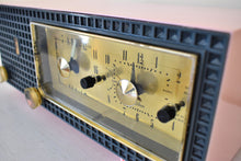 Load image into Gallery viewer, Priscilla Pink Mid Century Vintage 1958 Zenith A519V AM Vacuum Tube Clock Radio Works Great! Excellent Condition!