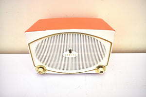 Mandarin Orange 1959 Zenith Model B513V "The Toreador" AM Vacuum Tube Radio Great Sounding!