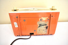 Load image into Gallery viewer, Mandarin Orange 1959 Zenith Model B513V &quot;The Toreador&quot; AM Vacuum Tube Radio Great Sounding!