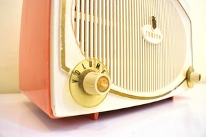 Mandarin Orange 1959 Zenith Model B513V "The Toreador" AM Vacuum Tube Radio Great Sounding!