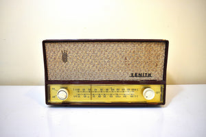 Burgundy Maroon 1958 Zenith Model B-723R AM/FM Vacuum Tube Radio Sounds Great Excellent Plus Condition!