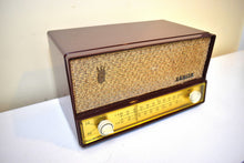 Load image into Gallery viewer, Burgundy Maroon 1958 Zenith Model B-723R AM/FM Vacuum Tube Radio Sounds Great Excellent Plus Condition!