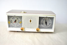 Load image into Gallery viewer, Sandalwood Tan and White 1960 Zenith Model C519L 'The Nocturne' AM Vacuum Tube Radio Looks Great Sounds Marvelous!