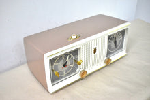 Load image into Gallery viewer, Sandalwood Tan and White 1960 Zenith Model C519L 'The Nocturne' AM Vacuum Tube Radio Looks Great Sounds Marvelous!