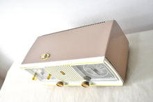 Load image into Gallery viewer, Sandalwood Tan and White 1960 Zenith Model C519L 'The Nocturne' AM Vacuum Tube Radio Looks Great Sounds Marvelous!