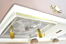 Load image into Gallery viewer, Sandalwood Tan and White 1960 Zenith Model C519L 'The Nocturne' AM Vacuum Tube Radio Looks Great Sounds Marvelous!
