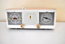 Load image into Gallery viewer, Sandalwood Tan and White 1960 Zenith Model C519L 'The Nocturne' AM Vacuum Tube Radio Looks Great Sounds Marvelous!