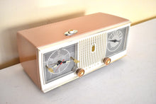 Load image into Gallery viewer, Sandalwood Tan and White 1960 Zenith Model C519L 'The Nocturne' AM Vacuum Tube Radio Looks Great Sounds Marvelous!