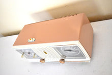 Load image into Gallery viewer, Sandalwood Tan and White 1960 Zenith Model C519L 'The Nocturne' AM Vacuum Tube Radio Looks Great Sounds Marvelous!