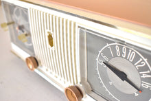Load image into Gallery viewer, Sandalwood Tan and White 1960 Zenith Model C519L 'The Nocturne' AM Vacuum Tube Radio Looks Great Sounds Marvelous!