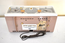 Load image into Gallery viewer, Sandalwood Tan and White 1960 Zenith Model C519L 'The Nocturne' AM Vacuum Tube Radio Looks Great Sounds Marvelous!
