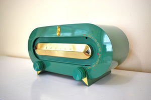Spruce Green Racetrack Bakelite 1951 Zenith Consol-Tone Model H511F Vacuum Tube Radio Excellent Condition Sounds Great!