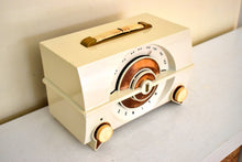 Load image into Gallery viewer, Alabaster White 1952 Zenith Model J615W AM Vacuum Tube Radio Excellent Condition and Very Loud Clear Sounding!