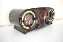 画像をギャラリービューアに読み込む, Espresso Brown 1952 Zenith Owl Eyes Model J616 AM Vacuum Tube Radio Great Sounding! Excellent Condition!