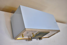 Load image into Gallery viewer, Sandman Blue 1964 Zenith Model L-516B AM Vacuum Tube Alarm Clock Radio Excellent Condition Sounds Terrific! Rare Color Combo!