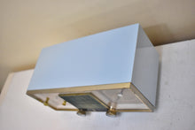 Load image into Gallery viewer, Sandman Blue 1964 Zenith Model L-516B AM Vacuum Tube Alarm Clock Radio Excellent Condition Sounds Terrific! Rare Color Combo!