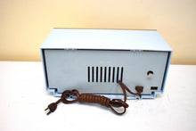 Load image into Gallery viewer, Sandman Blue 1964 Zenith Model L-516B AM Vacuum Tube Alarm Clock Radio Excellent Condition Sounds Terrific! Rare Color Combo!