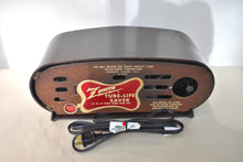 Load image into Gallery viewer, Espresso Brown Bakelite 1954 Zenith Owl Eyes Model L515 AM Vacuum Tube Radio Excellent Condition! Great Sounding!