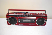 Load image into Gallery viewer, Candy Apple Red 80s Sears Model 3000 AM FM Cassette Mini Boombox Radio! Sounds Great Excellent Condition!