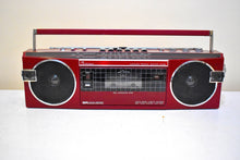 Load image into Gallery viewer, Candy Apple Red 80s Sears Model 3000 AM FM Cassette Mini Boombox Radio! Sounds Great Excellent Condition!