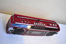 Load image into Gallery viewer, Candy Apple Red 80s Sears Model 3000 AM FM Cassette Mini Boombox Radio! Sounds Great Excellent Condition!
