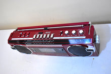 Load image into Gallery viewer, Candy Apple Red 80s Sears Model 3000 AM FM Cassette Mini Boombox Radio! Sounds Great Excellent Condition!