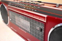 Load image into Gallery viewer, Candy Apple Red 80s Sears Model 3000 AM FM Cassette Mini Boombox Radio! Sounds Great Excellent Condition!