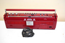 Load image into Gallery viewer, Candy Apple Red 80s Sears Model 3000 AM FM Cassette Mini Boombox Radio! Sounds Great Excellent Condition!