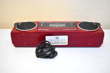 Load image into Gallery viewer, Candy Apple Red 80s Sears Model 3000 AM FM Cassette Mini Boombox Radio! Sounds Great Excellent Condition!