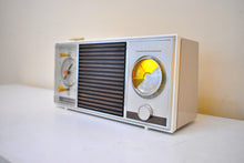 Load image into Gallery viewer, Wood Grain Beige 1967 Zenith Model H-519 Vacuum Tube AM Clock Radio Excellent Condition and Great Sounding!