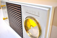 Load image into Gallery viewer, Wood Grain Beige 1967 Zenith Model H-519 Vacuum Tube AM Clock Radio Excellent Condition and Great Sounding!