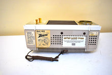 Load image into Gallery viewer, Wood Grain Beige 1967 Zenith Model H-519 Vacuum Tube AM Clock Radio Excellent Condition and Great Sounding!