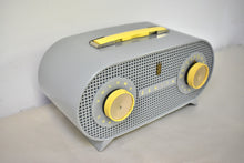Load image into Gallery viewer, Gull Gray 1955 Zenith Model R-510R Vacuum Tube AM Radio Oval Owl Eyes! Amazing Reception!
