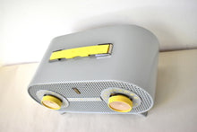 Load image into Gallery viewer, Gull Gray 1955 Zenith Model R-510R Vacuum Tube AM Radio Oval Owl Eyes! Amazing Reception!