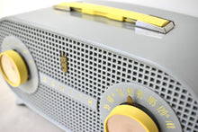 Load image into Gallery viewer, Gull Gray 1955 Zenith Model R-510R Vacuum Tube AM Radio Oval Owl Eyes! Amazing Reception!
