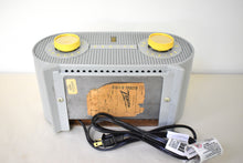 Load image into Gallery viewer, Gull Gray 1955 Zenith Model R-510R Vacuum Tube AM Radio Oval Owl Eyes! Amazing Reception!