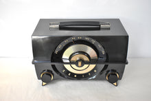 Load image into Gallery viewer, Harley Black 1955 Zenith Model R-615Y Vacuum Tube AM Clock Radio Black Beauty Sounds Fantastic!